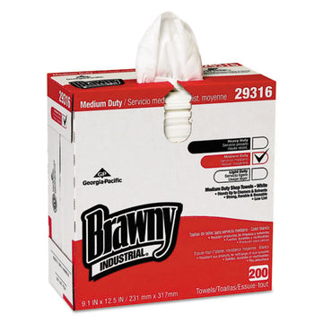 Brawny® Professional Lightweight Disposable Shop Towel, 9 1-10" X 12 1-2", White, 200-box freeshipping - TVN Wholesale